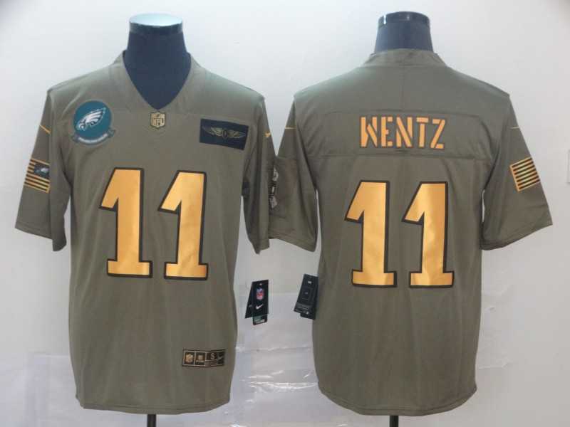Nike Eagles 11 Carson Wentz 2019 Olive Gold Salute To Service Limited Jersey,We sell and wholesale Nike Eagles 11 Carson Wentz 2019 Olive Gold Salute To Service Limited Jersey on line form chian!